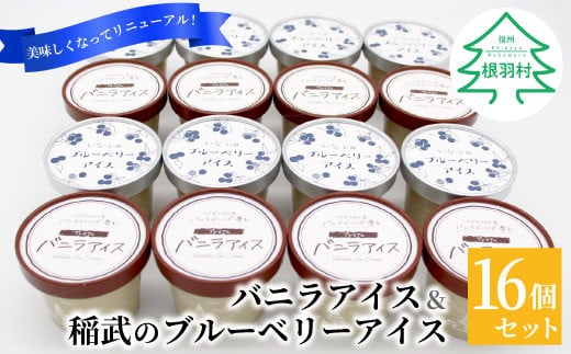 マダガスカル産バニラビーンズ香るバニラアイスクリーム&いなぶのブルーベリーアイス (80ml)×16個セット バニラアイス ブルーベリーアイス バニラ 生乳 ミルク 10000円