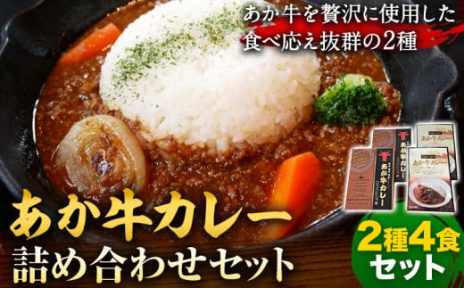 あか牛 カレー 詰め合わせ セット 2種 4食 セット 道の駅竜北《60日以内に出荷予定(土日祝除く)》 熊本県 氷川町 あかうし カレー ビーフカレー 熊本和牛 牛 送料無料 レトルト