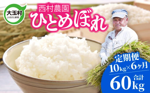 米 定期便 ひとめぼれ 60kg ( 10kg × 6ヶ月 ) 《 令和6年 》 福島県 大玉村 西村農園 新米 ｜ ヒトメボレ 精米 定期 6回 コメ ｜ nm-hb10-t6-R6 276973 - 福島県大玉村