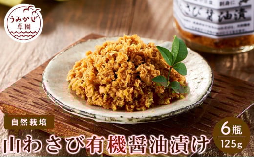 自然栽培　山わさび　有機醤油漬け　6瓶【ご飯のお共 オーガニック 無添加 尾道市 広島県】 505032 - 広島県尾道市