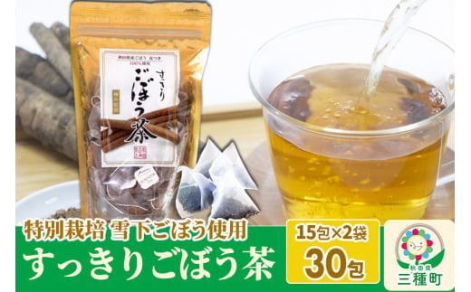 秋田県三種町産 ごぼう茶 ティーパックタイプ （1.5g×15包）×2袋 ゆうパケット