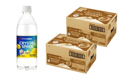 炭酸 CRYSTAL SPARK クリスタルスパーク 炭酸水 無糖 レモン 500ml×48本 飲料 ※配送不可：沖縄、離島 1491327 - 佐賀県鳥栖市