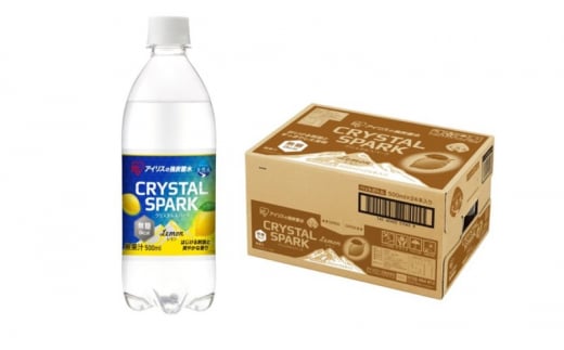 炭酸 CRYSTAL SPARK クリスタルスパーク 炭酸水 無糖 レモン 500ml×24本 飲料 ※配送不可：沖縄、離島