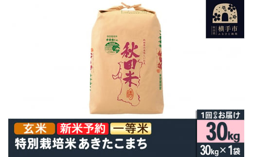 【令和6年産新米予約】【玄米】特別栽培米あきたこまち（一等米） 30kg 1491801 - 秋田県横手市