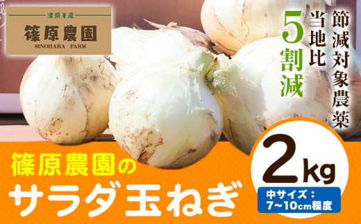 玉ねぎ 節減対象農薬 当地比5割減 サラダ玉ねぎ (中サイズ) 2kg《2月中旬-3月下旬頃出荷》熊本県 葦北郡 津奈木町 篠原農園 野菜 たまねぎ 自然栽培 大小サイズ混合 1498038 - 熊本県津奈木町