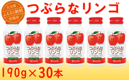 つぶらなリンゴ 30本 190g ／ つぶらな つぶらなリンゴ ジュース 清涼飲料水 人気 子供 おすすめ 果汁飲料 ご当地ジュース りんご りんごジュース 飲料 30本 詰めあわせ ギフト プレゼント セット 贈答 家庭用 JAフーズおおいた ＜131-105_6＞ 285367 - 大分県杵築市