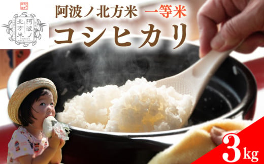 【 単品 3kg 】 コシヒカリ 令和6年産 阿波ノ北方米 1等 米 こめ ご飯 ごはん おにぎり 白米 精米 新米 卵かけご飯 食品 備蓄 備蓄米 保存 防災 ギフト 贈答 プレゼント お取り寄せ グルメ 送料無料 徳島県 阿波市 阿波ノ北方農園 1436857 - 徳島県阿波市