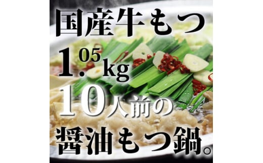 国産牛もつ1kgオーバー!九州醤油もつ鍋10人前[牛もつ1.05kg/九州醤油スープ付]【1526307】 1494832 - 福岡県大野城市