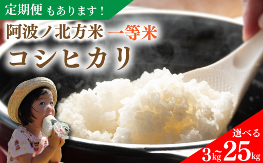 コシヒカリ 選べる容量 3kg 〜 25kg 令和6年産 阿波ノ北方米 単品 定期便 3回 6回 毎月 1回 1等 米 こめ ご飯 ごはん おにぎり 白米 精米 新米 卵かけご飯 食品 備蓄 備蓄米 保存 防災 ギフト 贈答 プレゼント お取り寄せ グルメ 送料無料 徳島県 阿波市 阿波ノ北方農園