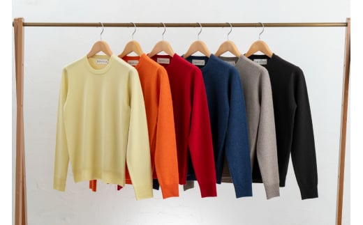 ラウンドネックプルオーバー 度詰[全6色 S〜LL]セーター ニット メンズ カシミヤ100%≪白田のカシミヤ≫ |