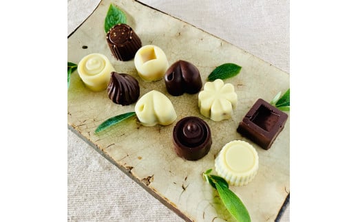 ミニホワイト＆ビターチョコ詰合わせ＜10個＞白砂糖不使用