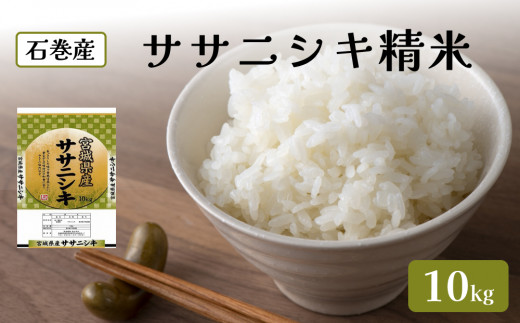 令和6年度産 ササニシキ精米10kg お米 米 ごはん ご飯 飯 一等精米 単一銘柄米 主食 1204144 - 宮城県石巻市