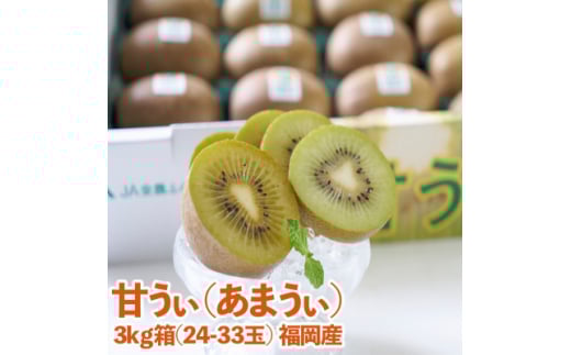 福岡オリジナルブランド キウイ「甘うぃ」約3kg箱(24-33玉)(大牟田市)【1217267】 1504755 - 福岡県大牟田市