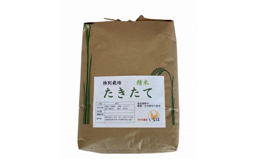 2024年産 たきたて5kg（白米） 農薬・化学肥料不使用栽培 1495656 - 宮城県登米市