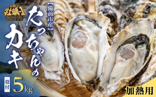 【 2025年発送 】たっちゃんのカキ ５kg（ 加熱用殻付き牡蠣・食べごろサイズ ）【 全国牡蠣-1グランプリ豊洲2024 加熱部門初代グランプリ受賞！ 牡蠣 加熱用 食べごろサイズ 5kg 新鮮 蒸し牡蠣 焼き牡蠣 岡山県 備前市 日生産 】 1113417 - 岡山県備前市