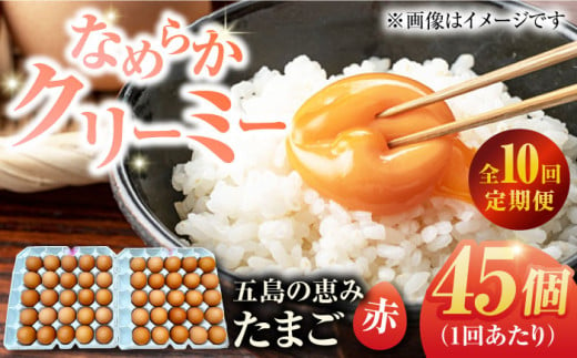 【全10回定期便】【お得な箱入り】五島の恵みたまご M〜Lサイズ 45個入 / 卵 赤玉子 五島市 / 五島列島大石養鶏場 [PFQ050] 1355320 - 長崎県五島市