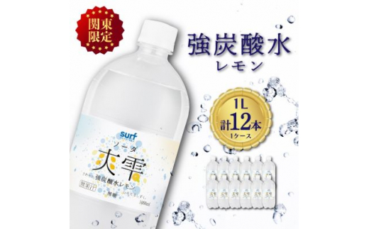 ＜関東のみお届け＞ 強 炭酸水レモン 1L 12本 計12L サーフ爽雫 ソーダ 国産 ペットボトル_ 炭酸水 水 強炭酸水 飲料 飲み物 レモン ドリンク 国産 【1532982】 1437729 - 山梨県山梨市