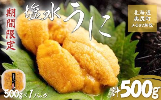 【令和7年発送先行予約】塩水うに 500g×1パック 【 ふるさと納税 人気 おすすめ ランキング うに ウニ 海栗 雲丹 塩水うに 塩水ウニ 塩水雲丹 獲れたて 北海道 奥尻町 送料無料 】 OKUK017 1499904 - 北海道奥尻町