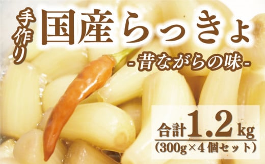 国産 らっきょ 合計 1.2kg ( 300g × 4個 セット ) 12000円 手作り らっきょう 漬物 おつけもの 発酵食品 昔ながらの ピクルス ふるさとの味 野菜 国産 お酢 常備 保存 無添加 産地直送 農家直送 数量限定 期間限定 シャキシャキ 食感 歯ごたえ 晩酌 料理 アレンジ タルタルソース 小分け ギフト お取り寄せ 贈り物 愛媛県産 愛南町産 愛媛県 愛南町 ささなピクルス