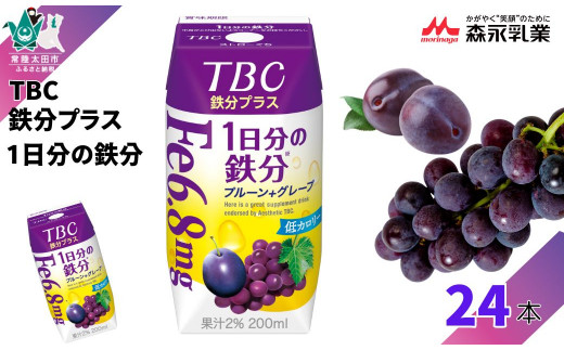 TBC 鉄分プラス 1日分の鉄分　200ml×24本 | 茨城県 常陸太田市 鉄分 栄養  サプリメントドリンク 一日分の鉄分 果汁飲料 TBC ジュース プルーン フルーツ 果実 グレープ ギフト 低カロリー 飲み物 果汁 美容 健康  ビューティ 