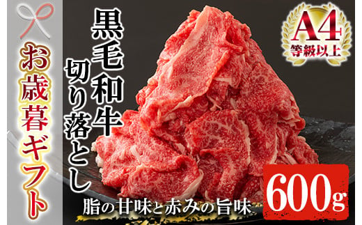 【令和6年お歳暮対応】鹿児島県産 黒毛和牛 切り落とし 約600g（300g×2P）A4等級以上！冷凍 小分け 国産 鹿児島県産 黒毛和牛 牛肉 の 切り落とし は 焼肉 炒め物 にもオススメ【SA-256H】 1523899 - 鹿児島県いちき串木野市