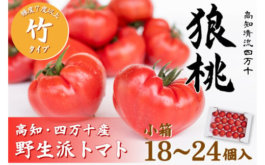 【先行予約／2025年2月下旬から発送】四万十育ち「狼桃」 糖度7度以上　竹タイプ　小箱  Fdf-07　／フルーツトマト しまんと 高知 贈答 ギフト プレゼント 贈り物 お取り寄せ 熨斗 料理 サイズおまかせ とまと 野菜 高知県産 四万十 産地直送 新鮮 期間 数量限定 期間限定 数量限定 1500329 - 高知県四万十町