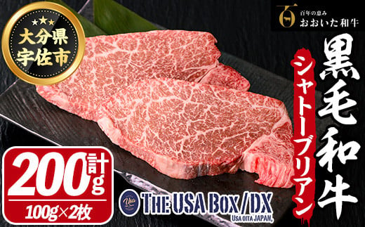 おおいた和牛 シャトーブリアン THE USA Box/DX(計200g・100g×2枚) 牛肉 黒毛和牛 A4 お肉 ステーキ【114003700】【一般社団法人　地域商社USA】 1434723 - 大分県宇佐市