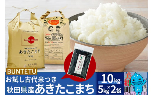 【令和6年産・白米】あきたこまち 10kg（5kg×2袋）古代米お試し袋付き 秋田県美郷町産 1499879 - 秋田県美郷町