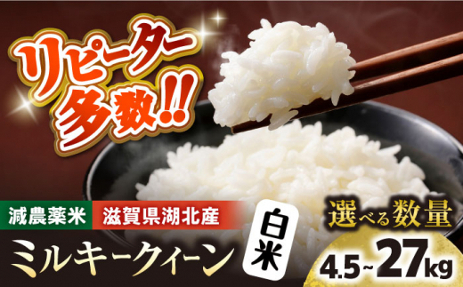 令和6年産【新米】 滋賀県湖北産 湖北のミルキークイーン 4.5kg(白米)　滋賀県長浜市/株式会社エース物産[AQAK010] 1029899 - 滋賀県長浜市