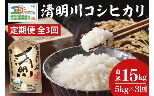 04-03【3ヶ月定期便】茨城県特別栽培認証 清明川コシヒカリ白米5kg【令和6年産新米】【米 おこめ こしひかり  特別栽培米 農家直送 直送 茨城県 阿見町】 699175 - 茨城県阿見町