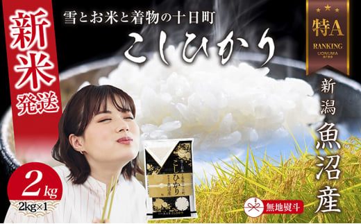 無地のし 令和6年産 新潟県 魚沼産 コシヒカリ お米 2kg  精米済み（お米の美味しい炊き方ガイド付き） お米 こめ 白米 新米 こしひかり 食品 人気 おすすめ 送料無料 魚沼 十日町 十日町市 新潟県産 新潟県 精米 産直 産地直送 お取り寄せ 1498687 - 新潟県十日町市
