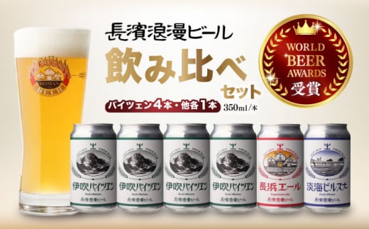 【お歳暮対象】長浜浪漫ビール 定番3種 6本ビールセット【バイツェン4本】　滋賀県長浜市/長浜浪漫ビール株式会社 [AQBX035] 酒 クラフトビール 地ビール ご当地ビール 飲み比べ 発泡酒 ホップ セット 1535164 - 滋賀県長浜市