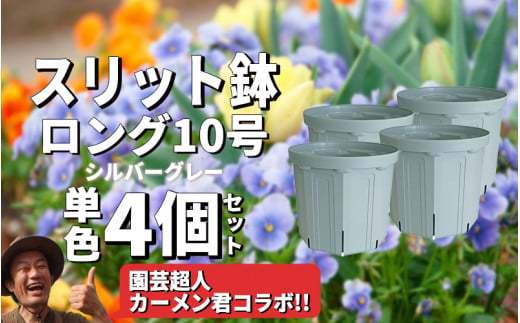 スリット鉢4個 10号 シルバーグレー 1502967 - 愛知県南知多町