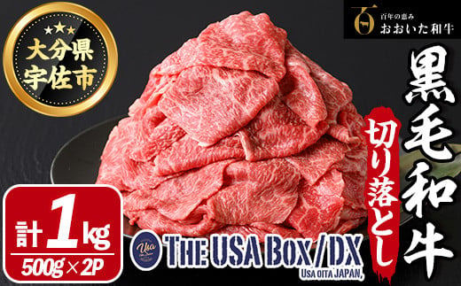 おおいた和牛 切り落とし THE USA Box/DX(500g×2P) 牛肉 黒毛和牛 A4 お肉【114004300】【一般社団法人　地域商社USA】 1434762 - 大分県宇佐市