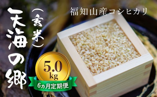 【令和6年産新米】【6ヵ月定期便】京都福知山産コシヒカリ『天海の郷』5kg（玄米）天空に広がる天海の郷 / ふるさと納税 こめ コメ 米 コシヒカリ こしひかり 玄米 定期 6カ月 おいしい 美味しい 美容 健康 天空 雲海 天海の郷 京都府 福知山市 FCCM037 1497749 - 京都府福知山市