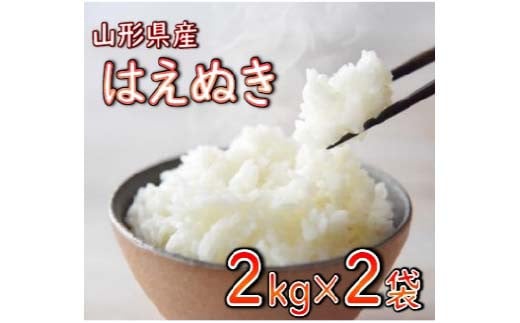 はえぬき 精米 4kg（2kg×2袋） 【令和6年産】2024年12月発送 山形県産 米 コメ こめ F3S-2256 1514095 - 山形県新庄市