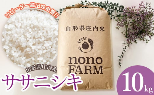 [令和6年産 新米] ササニシキ 精米 10kg 山形県庄内産 野々ファーム