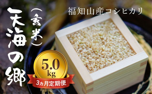 【令和6年産新米】【3ヵ月定期便】京都福知山産コシヒカリ『天海の郷』5kg（玄米）天空に広がる天海の郷 / ふるさと納税 こめ コメ 米 コシヒカリ こしひかり 玄米 定期 3カ月 おいしい 美味しい 美容 健康 天空 雲海 天海の郷 京都府 福知山市 FCCM036 1497748 - 京都府福知山市