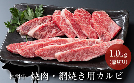 相州牛 焼肉・網焼き用カルビ　1.0kg（厚切り） 【 牛肉 お肉 ブランド牛 神奈川県 南足柄市 】 1484565 - 神奈川県南足柄市