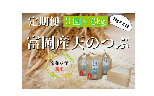 3ヶ月連続定期便！天のつぶ2ｋｇ入3袋（令和５年産　） 1191917 - 福島県富岡町