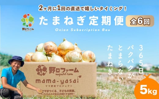 【全６回・２ヶ月に１回定期便】mama-yasai たまねぎ５kg 1501721 - 兵庫県南あわじ市