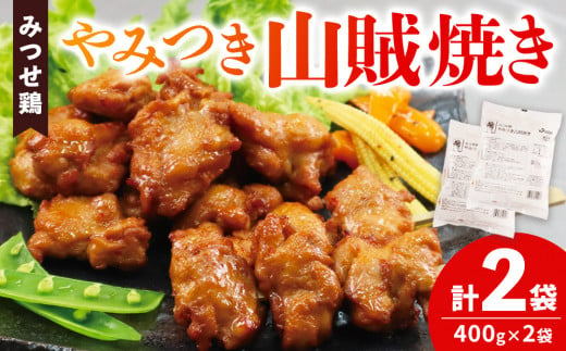 みつせ鶏やみつき山賊焼き400g×2【酒の肴 居酒屋 おつまみ 飲み会 ピリ辛 骨なし 特製ダレ コク 旨味】A-C059018 1501934 - 佐賀県基山町