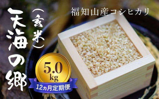 【令和6年産新米】【12ヵ月定期便】京都福知山産コシヒカリ『天海の郷』5kg（玄米）天空に広がる天海の郷 / ふるさと納税 こめ コメ 米 コシヒカリ こしひかり 玄米 定期 12カ月 おいしい 美味しい 美容 健康 天空 雲海 天海の郷 京都府 福知山市 FCCM038 1497750 - 京都府福知山市