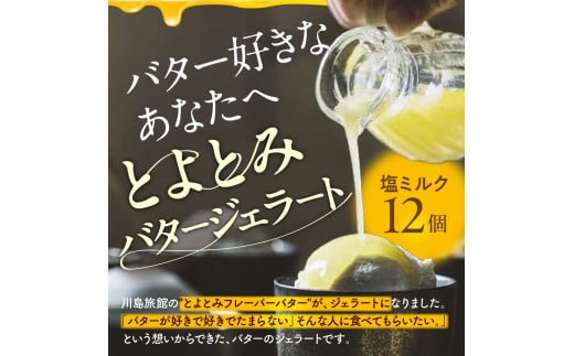 北海道豊富町のふるさと納税 E-18 とよとみバタージェラート【塩ミルク１２個セット】