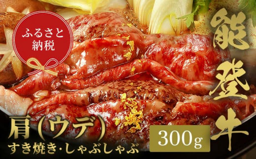 【和牛セレブ】能登牛　牛肩(うで) すき焼き・しゃぶしゃぶ 300g 牛肉 最高級 肩肉 うで肉 シャクシ すき焼き しゃぶしゃぶ 黒毛和牛 能登牛 和牛セレブ F6P-2133 1534177 - 石川県加賀市