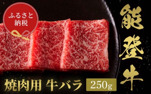 【和牛セレブ】能登牛　牛バラ 焼肉 250g 牛肉 最高級 バラ肉 焼肉 黒毛和牛 能登牛 和牛セレブ F6P-2147 1534191 - 石川県加賀市