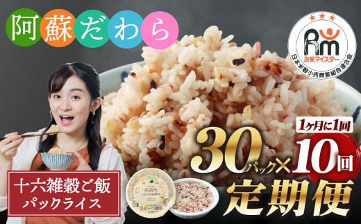 【定期便10ヶ月】阿蘇だわら 十六雑穀ごはん パックライス 160g×30パック 十六雑穀 雑穀 ごはん 米  香り 甘み  国産 定期便 1487978 - 熊本県高森町