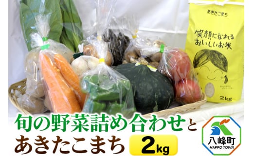 旬の野菜詰め合わせ＆あきたこまち2kg 445556 - 秋田県八峰町