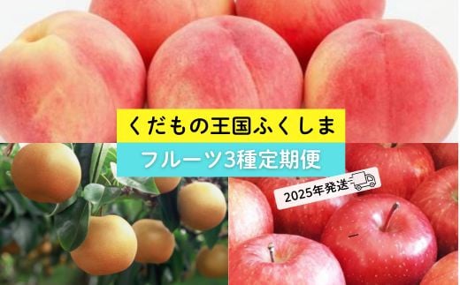 No.2369 フルーツ３種 定期便 桃 梨 りんご【2025年 先行予約】 525792 - 福島県福島市