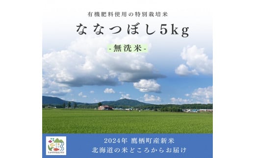 A262【令和６年産】ななつぼし（無洗米）特Aランク 5kg 北海道 鷹栖町 たかすのおむすび 米 コメ ご飯 無洗米 お米 ななつぼし 1503536 - 北海道鷹栖町